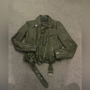 Green leather jacket. Forever 21. Small.